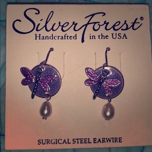 Purple Dragonfly Earrings